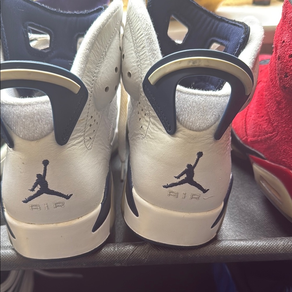 Jordan White and Blue Sneakers High-Top Classic